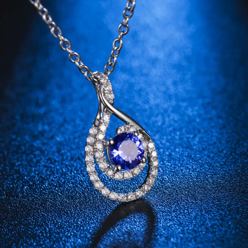 LANMI AAA подвески из натурального танзанита круглый 5 мм натуральный камень 18K Белое