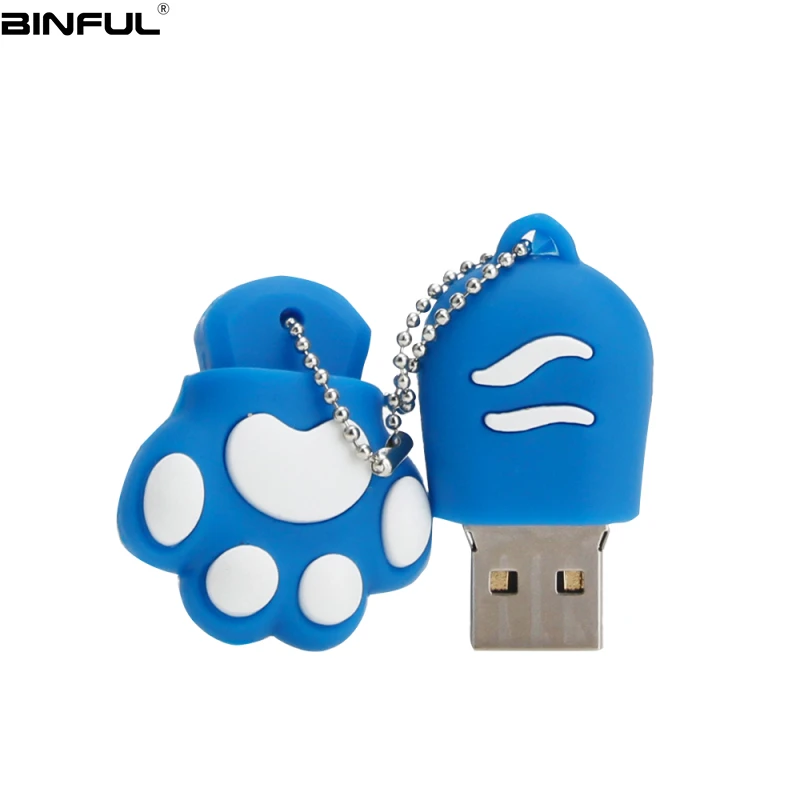 Горячая Распродажа Usb флеш-накопитель с кошачьей лапой 32 Гб 64 Гб 128 ГБ флеш-накопитель 4G 8 Гб 16 Гб милый мультяшный флеш-накопитель Высокое качество силиконовая память Usb