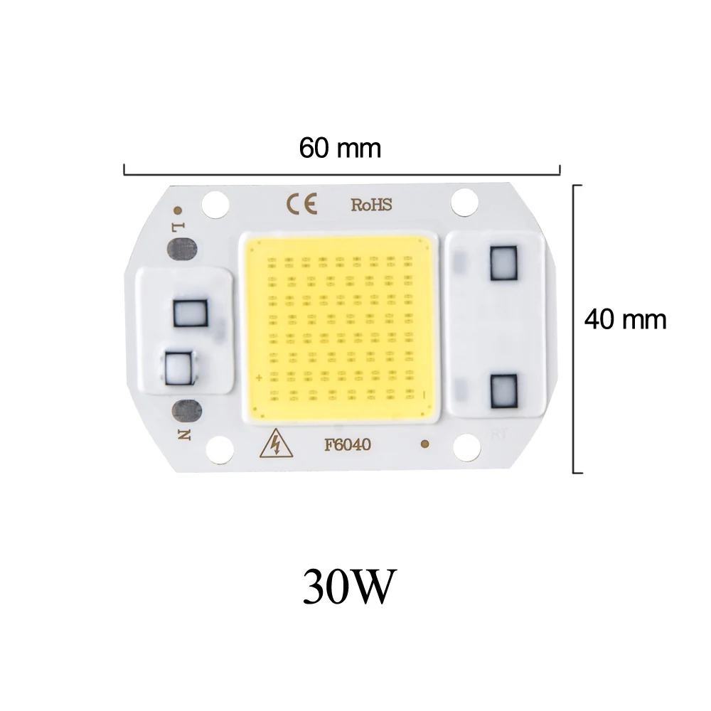 10 Вт 20 Вт 30 Вт 50 Вт COB светодиодный чип высокой мощности Smart IC 110 В 220 В СВЕТОДИОДНЫЙ матричный Точечный светильник без мерцания - Испускаемый цвет: 30W