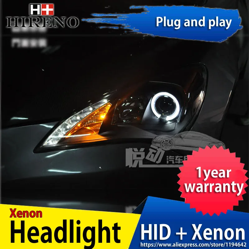 2 шт. фары Hireno для Hyundai Genesis coupe 2009 2011 гг.|led drl|headlight assemblyhid xenon |