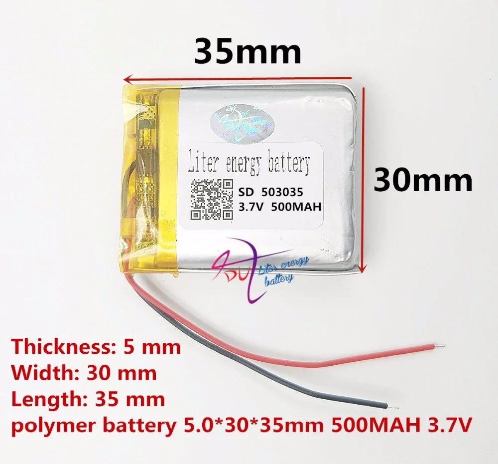 (Бесплатная доставка) 3 7 V батарея 053035 500mah литий ионный полимерный аккумулятор