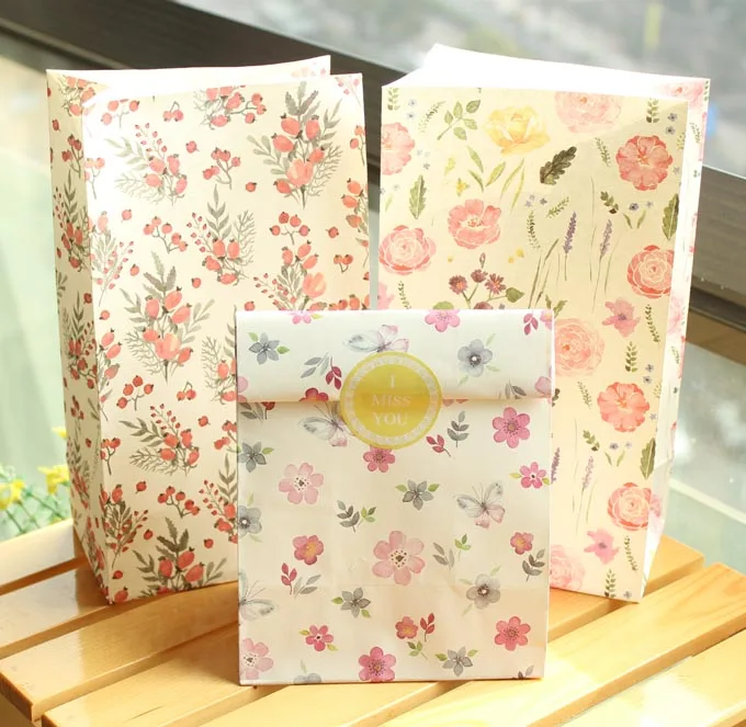 3 комплекта подарочная упаковка бумажный мешок для хранения весенний цветочный
