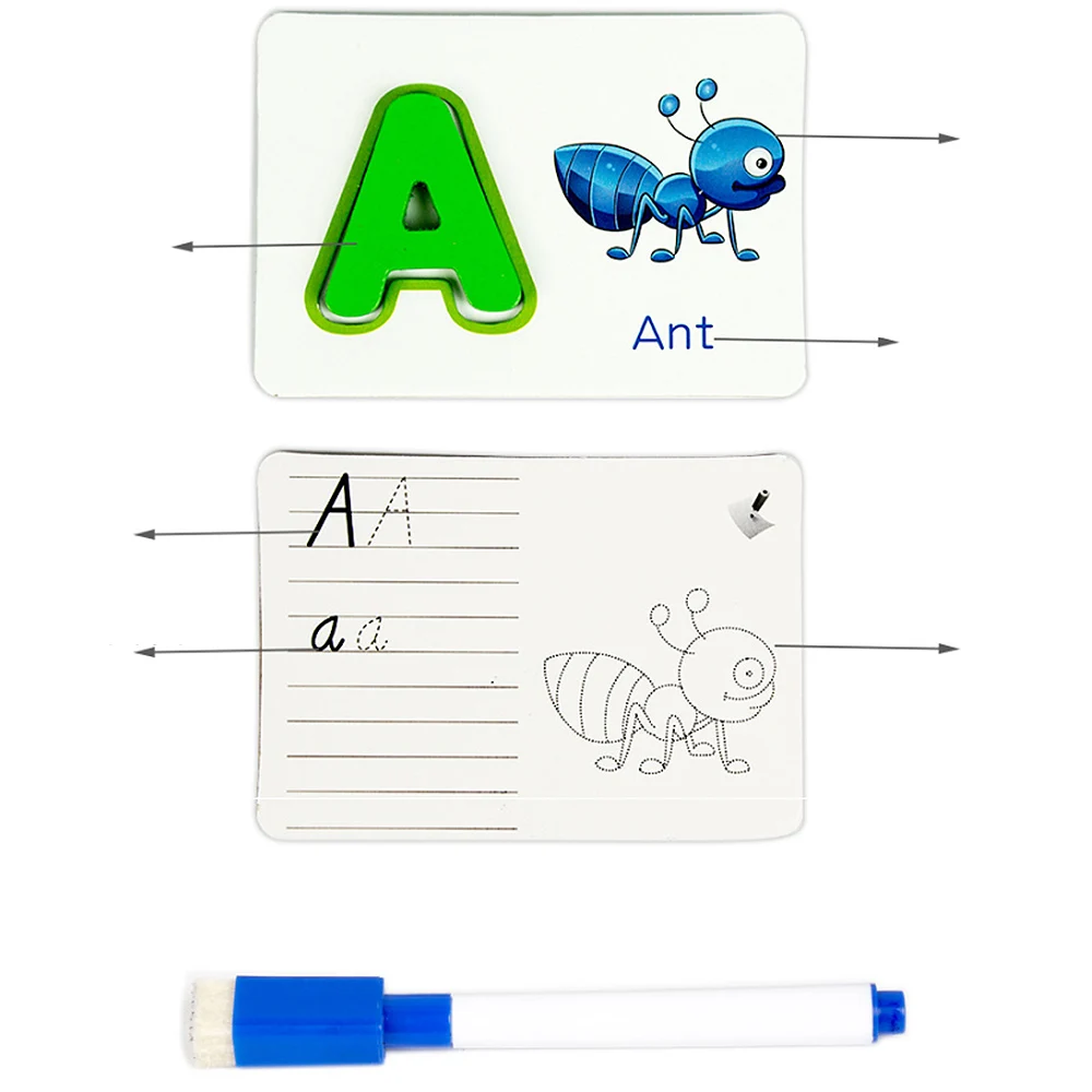 

Children Educational Alphabet Puzzle Game Card English Alphabet Letters Learning Toys Vocabulary Word Picture Game Toys