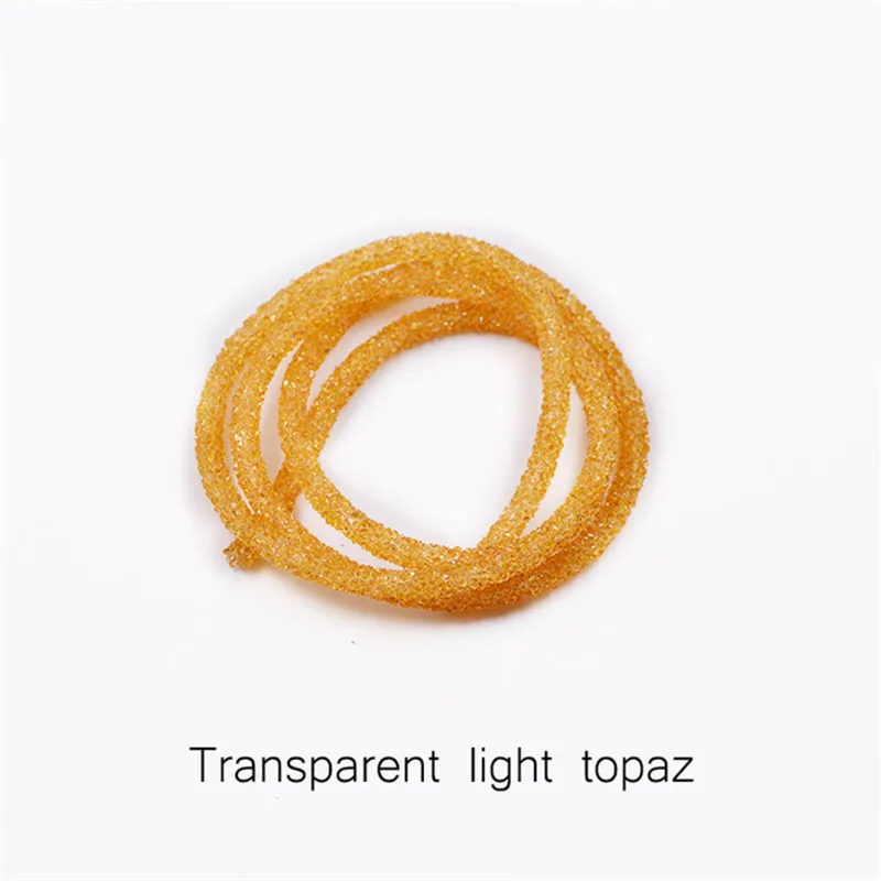 Transparent topaz 2 метра цепь со стразами отделка хрустальные бусины Аппликация труба Смола Кристалл страз окантовка Для Свадебные украшения «сделай сам» ZK717 - Цвет: Transparent topaz
