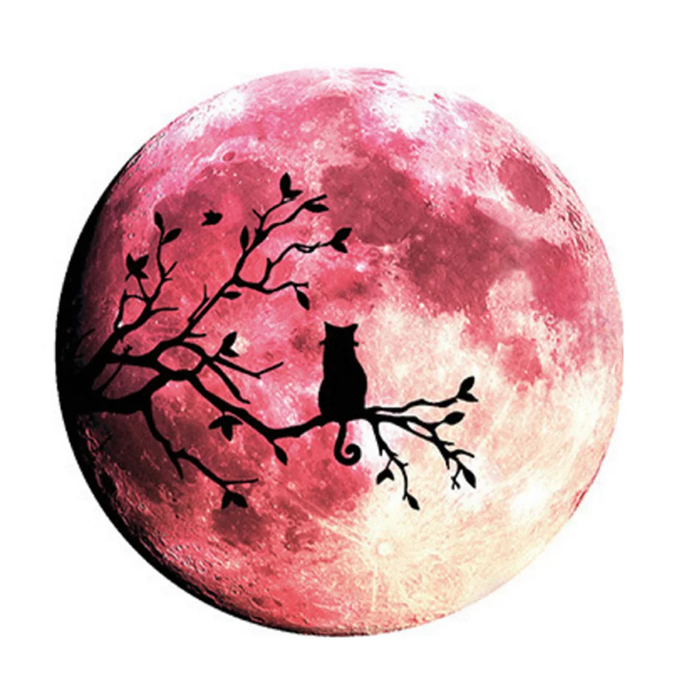 DIY светящаяся Луна Наклейка на стену 30 см съемная ПВХ Настенная для дома комнаты