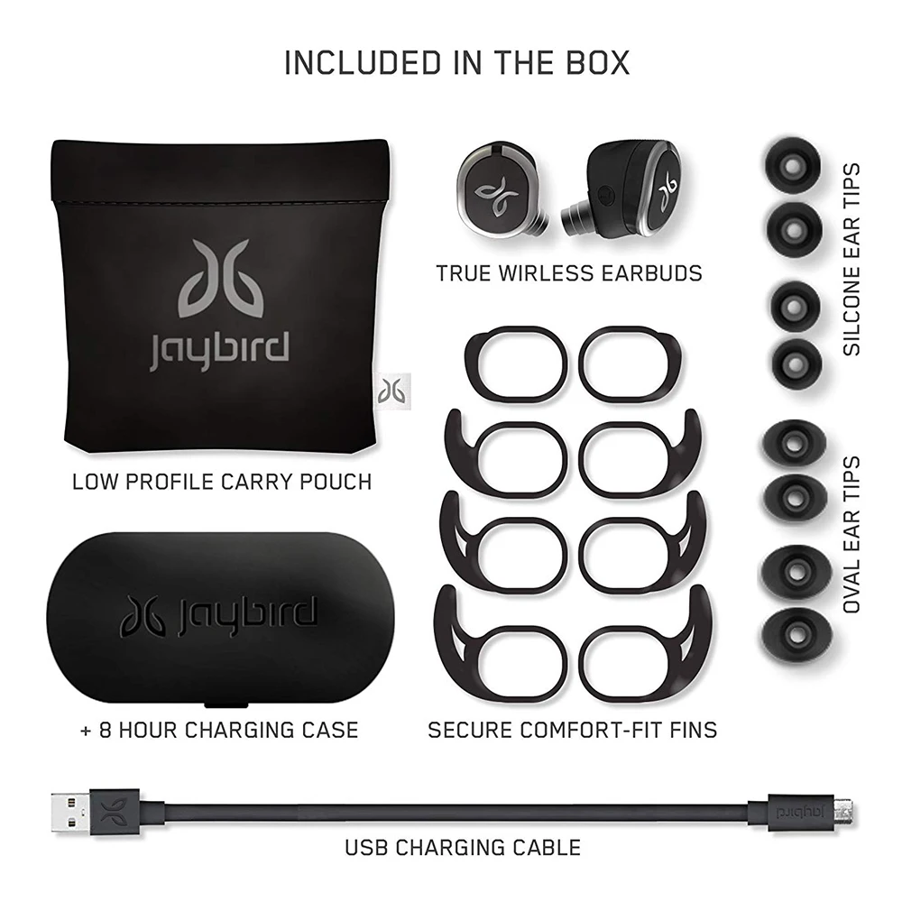 Беспроводные наушники logitech Jaybird RUN True для бега с защитой от пота водостойкая