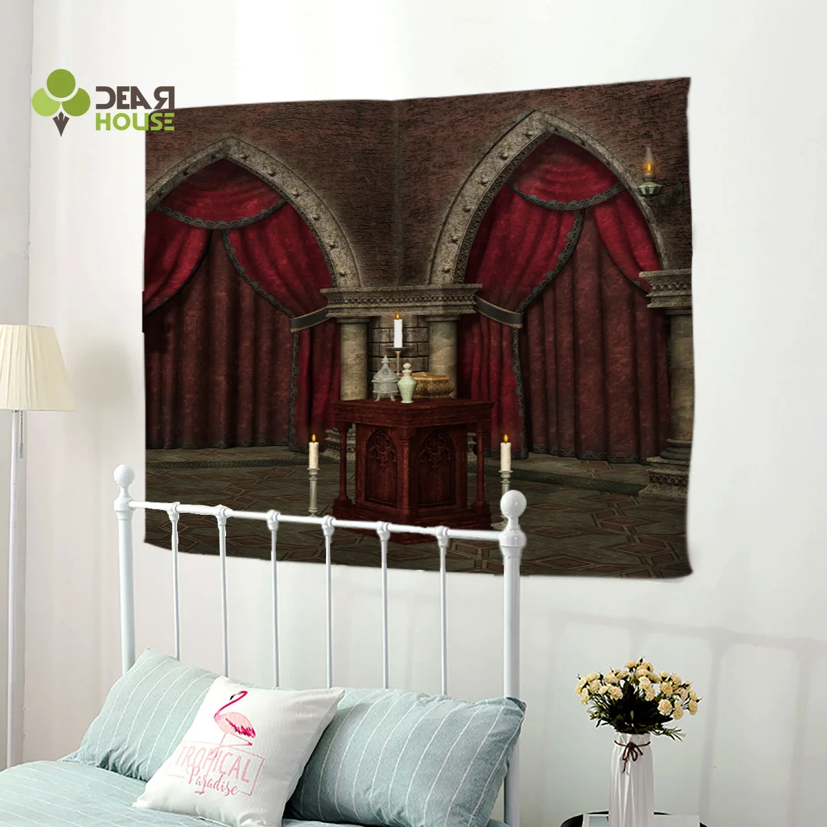 Dearhouse Gothic Mysterious Dark Room Wall Decor Bedspread Tapestry Coverlet Bedding Curtain Blanket Throw Sheet Towel | Дом и сад