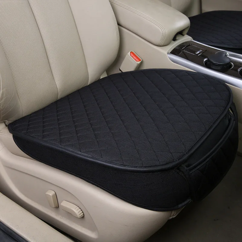 1pc Front Black Автомобильный чехол для сидений универсальные льняные чехлы для сидений четыре сезона автомобильные Чехлы Подушка Авто Интерьер льняные Защитные подушки для сиденья кресла - Название цвета: 1pc Front Black