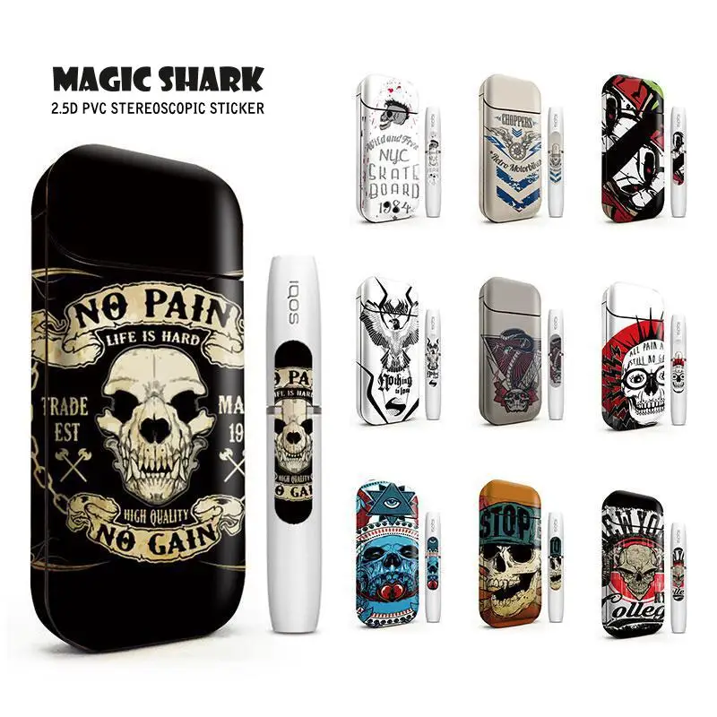 Защитная пленка Magic Shark из ПВХ наклейка в виде черепа для IQOS 2 4 Plus чехол вейпа