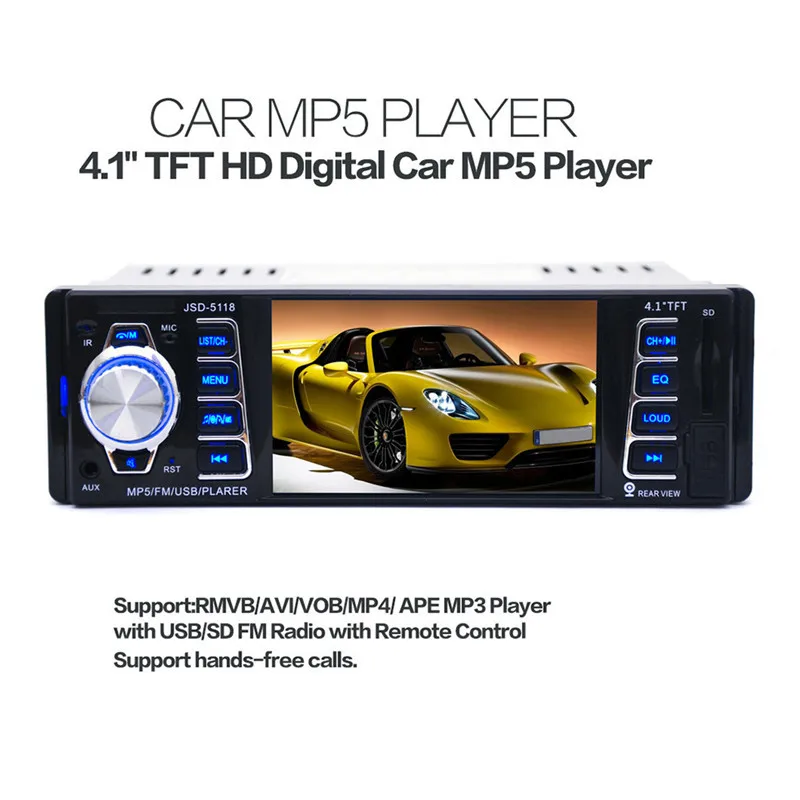 Автомагнитола 4 1 дюйма HD TFT Din Bluetooth автомобильное радио звуковые системы головное