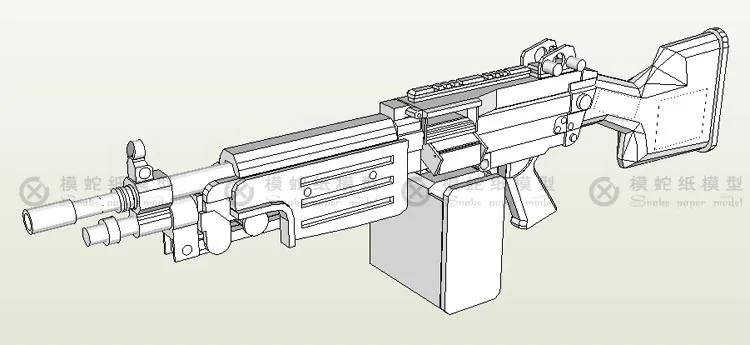 1:1 m249 светильник пулемет 3D бумажная модель пистолет оружие Пазлы бумажное ремесло ручная игрушка