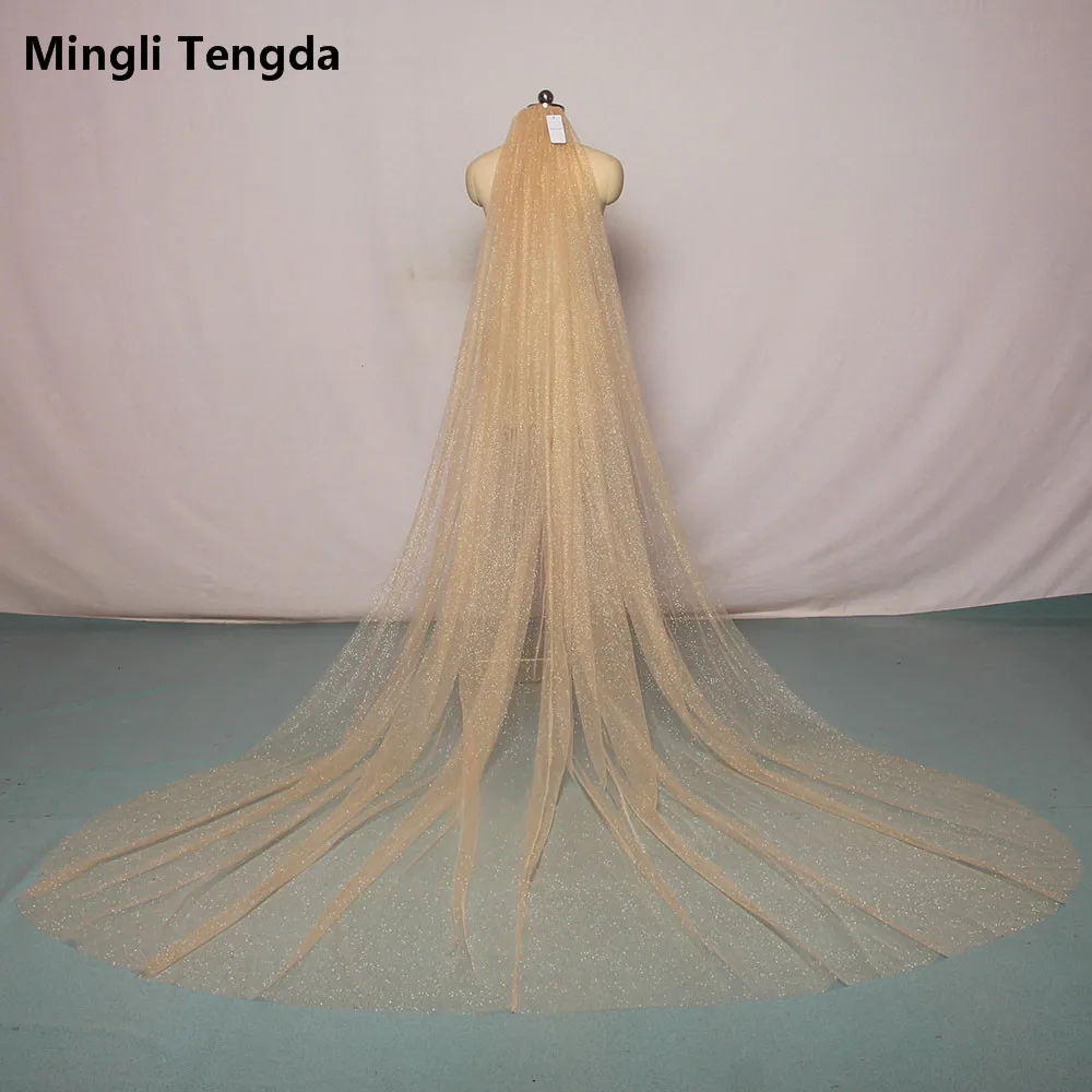 Золотая вуаль mingli Tengda блестящая для свадьбы 3 м с металлической расческой