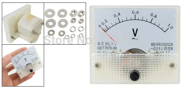 

85L1 AC 0-1.0V Rectangle Analog Panel Volt Meter Gauge