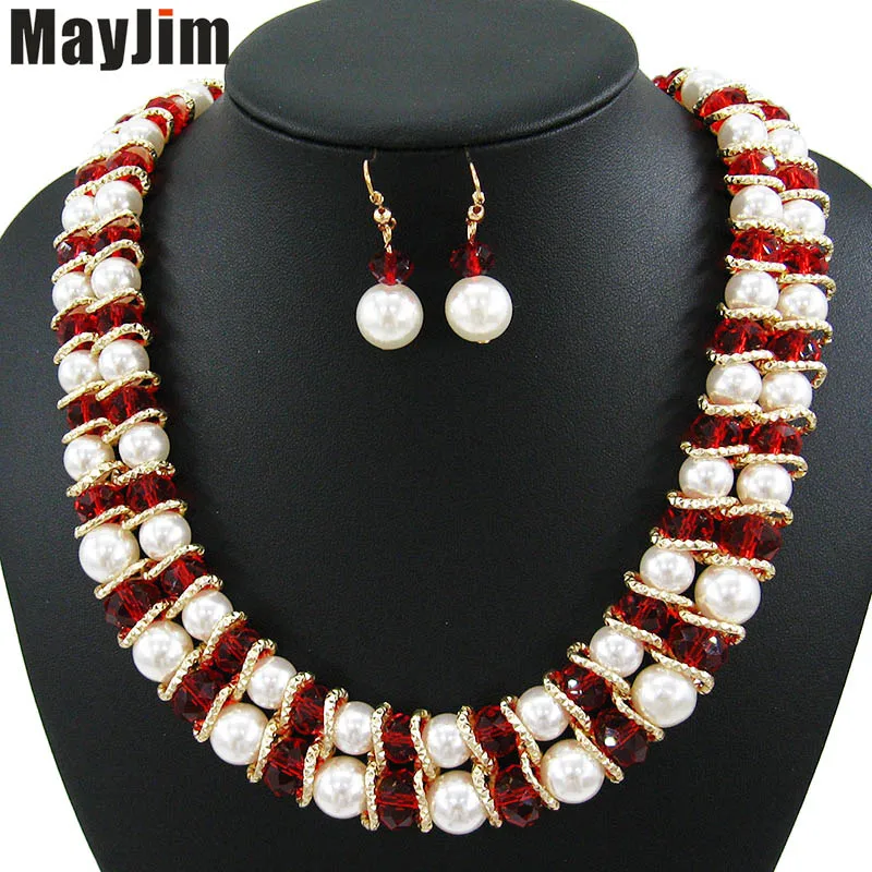 Массивное ожерелье MayJim 2018 Модные Ювелирные наборы ручной работы большие бусины