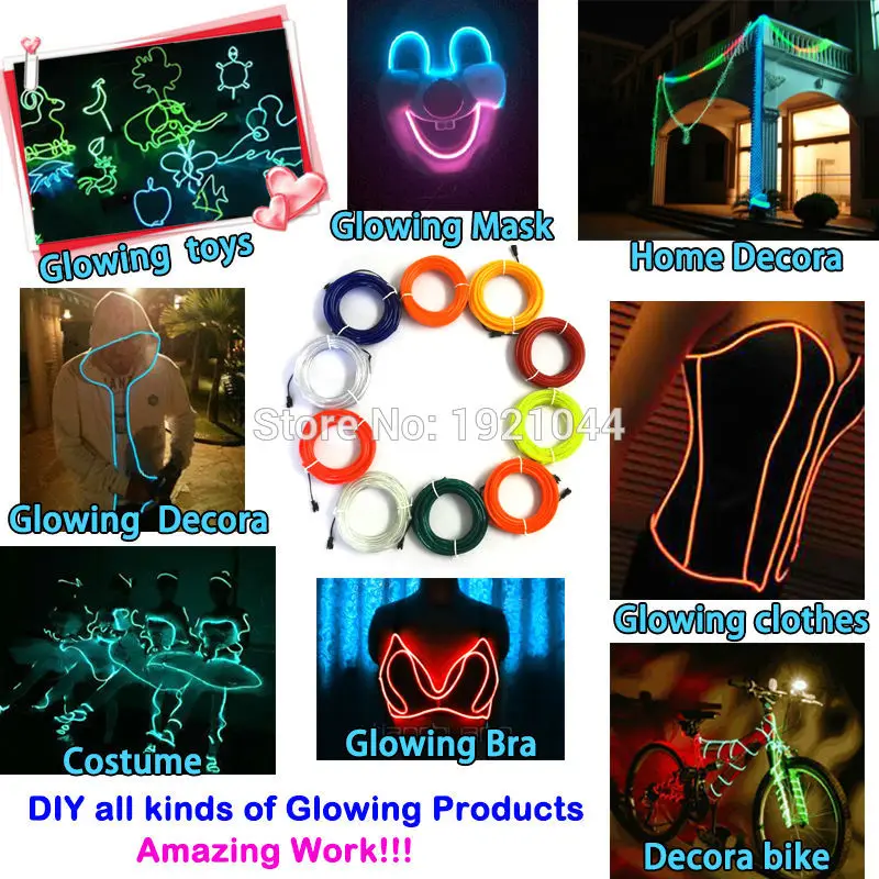 Горячая новинка популярный светодиодный неоновый свет EL трос лента DC 5V USB драйвер