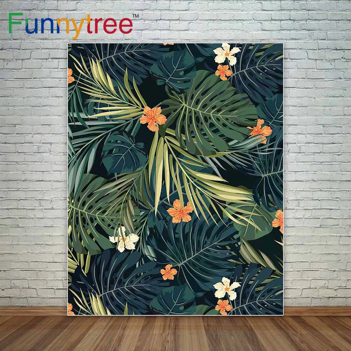 Студийный фон Funnytree для фотосъемки с пышной листвой желтым и зеленым градиентом |