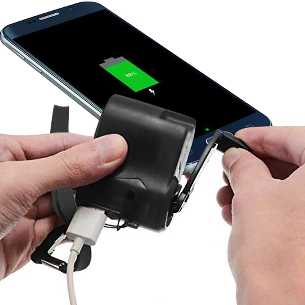 Аварийное зарядное устройство с ручной обмоткой USB ручное аварийное для сотового