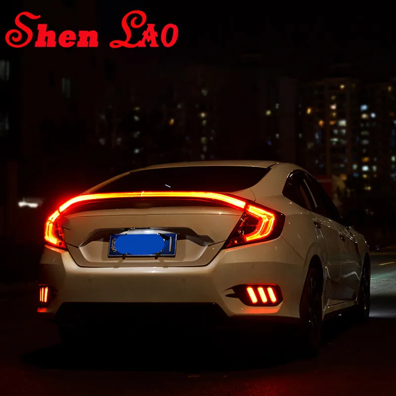 ShenLao Led задний светильник для вождения s Honda Civic 10th 2016 2017 задние тормозные огни