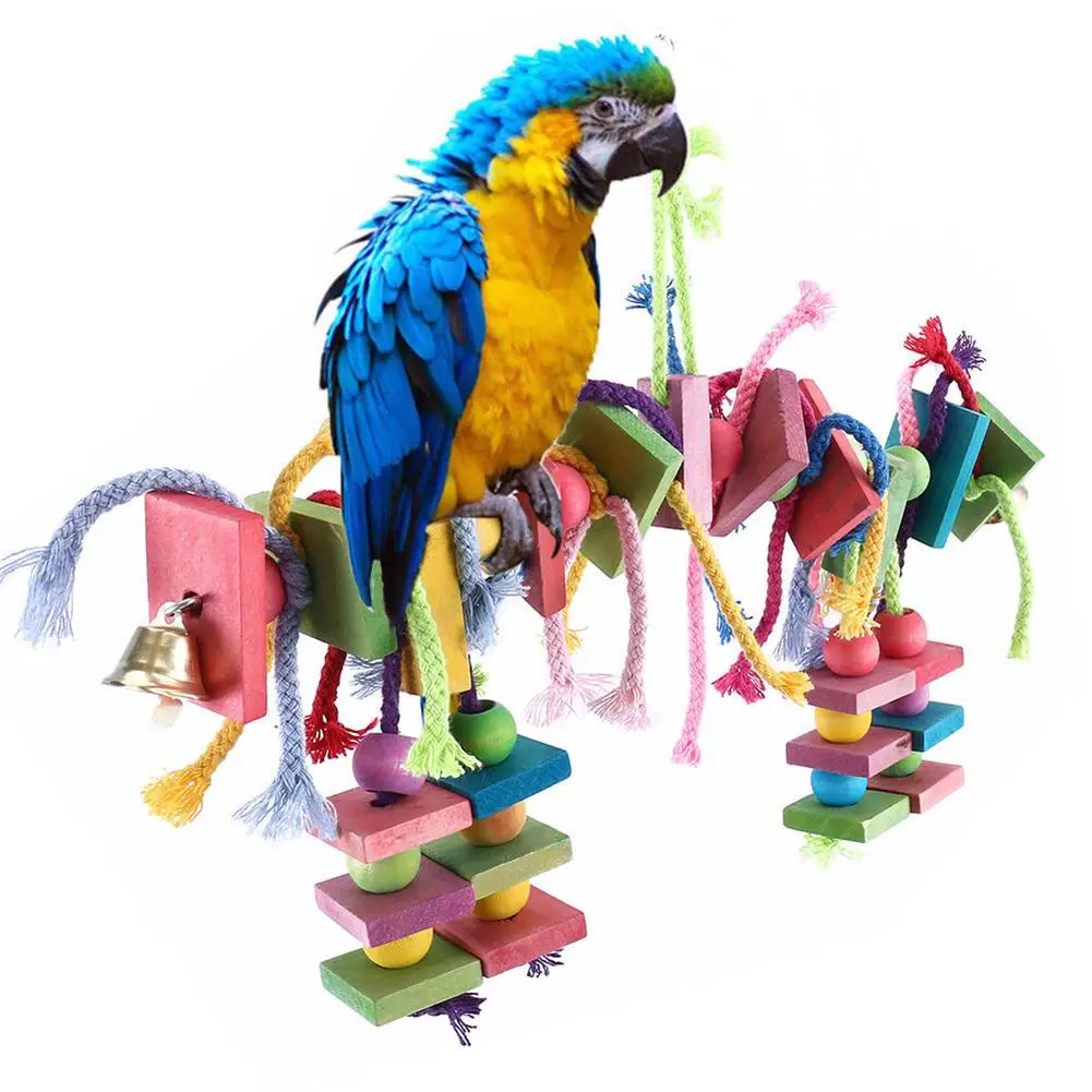 Adeeing красочные жевательные деревянные кирпичные игрушки для домашних животных с