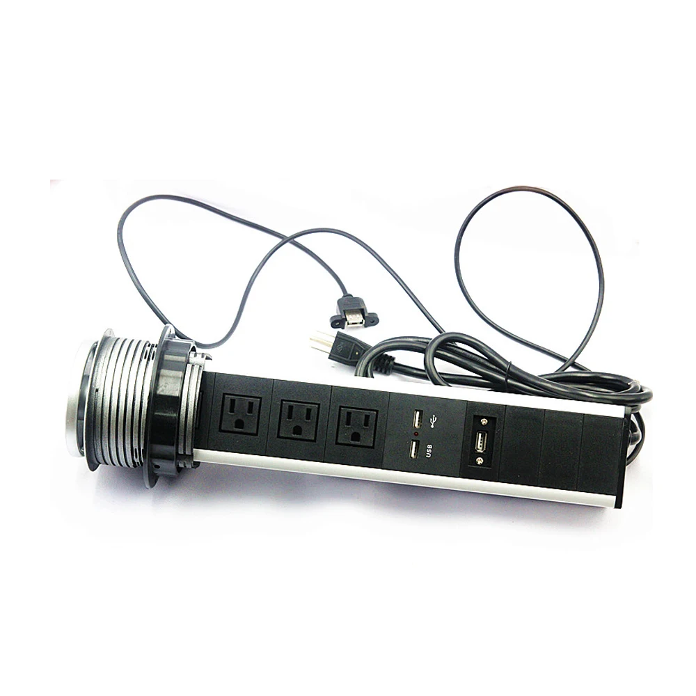 Выдвижная настольная розетка кухонная столешница встроенные розетки питания: 4