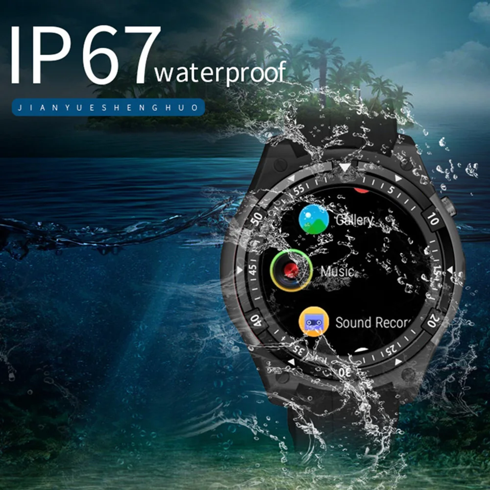 Смарт часы с Bluetooth функцией сердечных сокращений и карт IP67 водонепроницаемые 3g WiFi