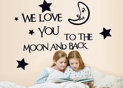 Горячая Распродажа высокое качество 80*125 см мы любим вас в Луну и заднюю стенку