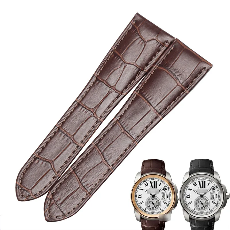 WENTULA ремешки для Калибр DE CARTIER W7100037 W7100041 W7100039 теленка кожаный ремешок из натуральной кожи Ремешки