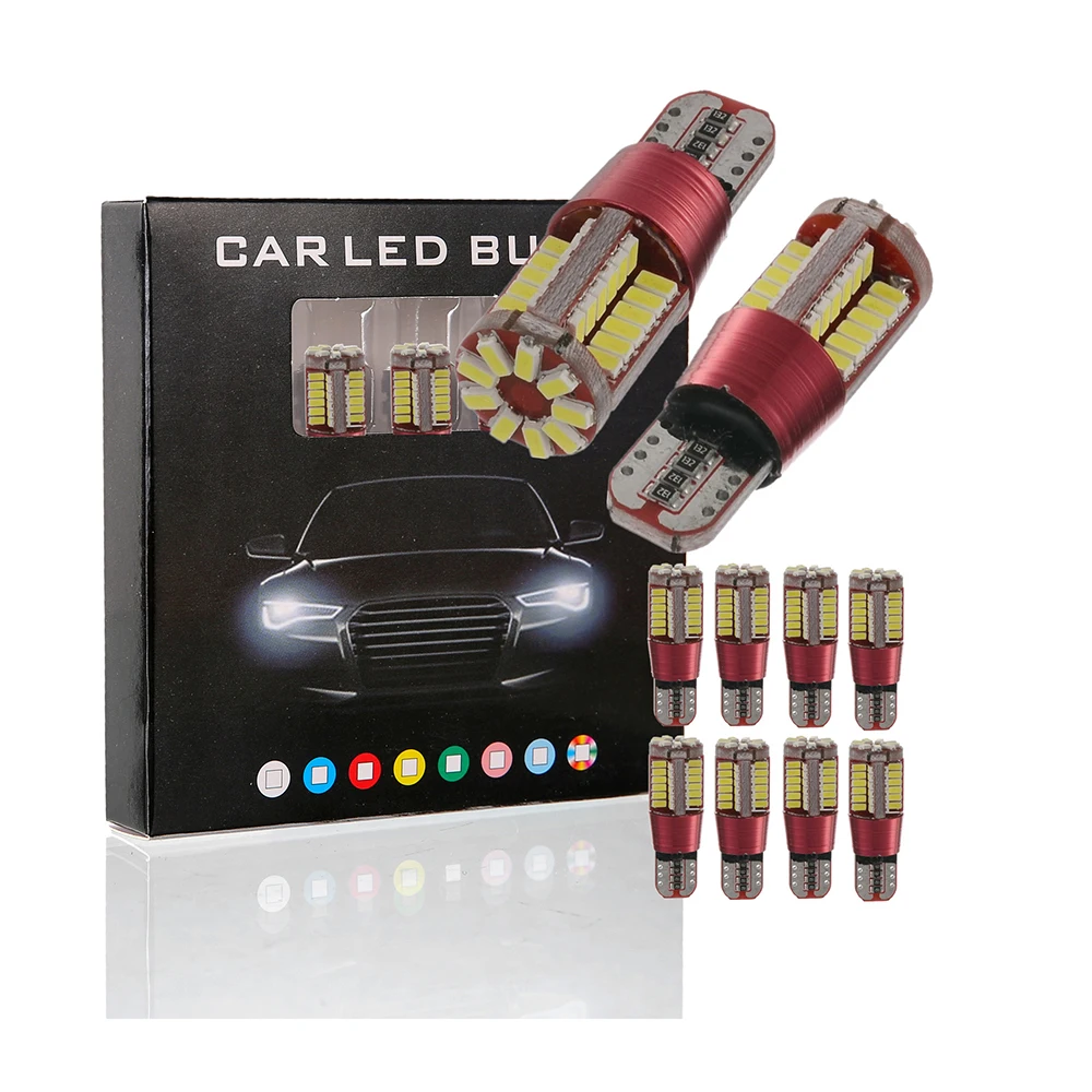 Автомобисветодиодный Светодиодная лампа Canbus T10 57SMD 3014 W5W белая 12 В автомобильная