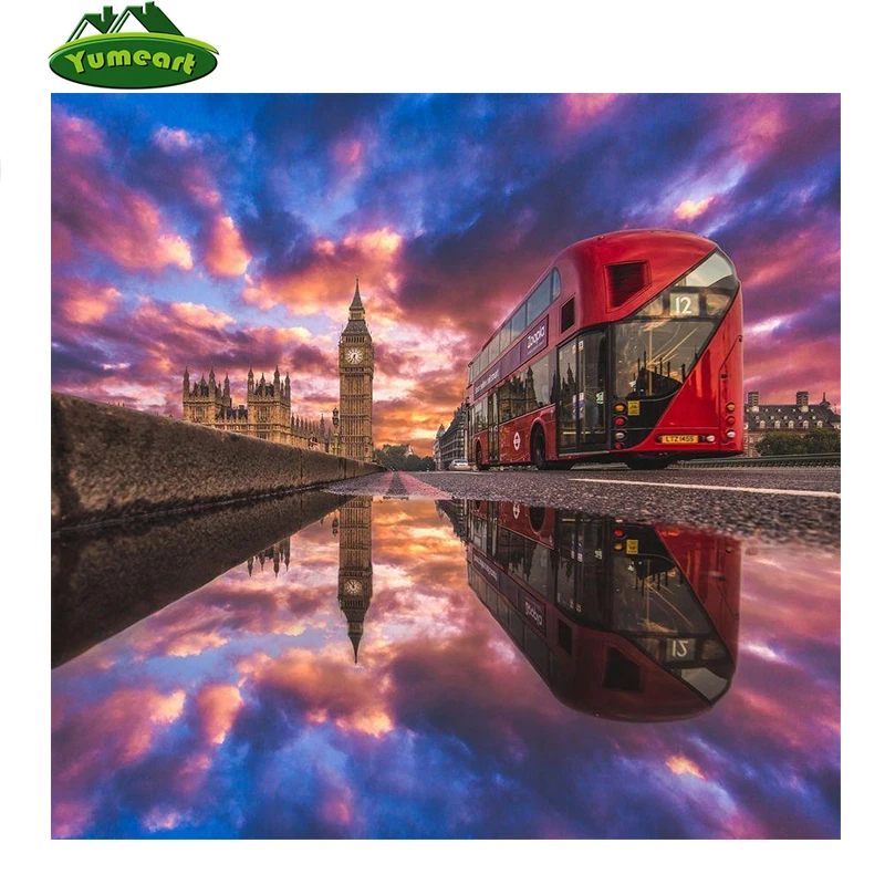 Лондонский пейзаж DIY Бриллиантовая украшающая картина Алмазная мозаика Стразы 3D