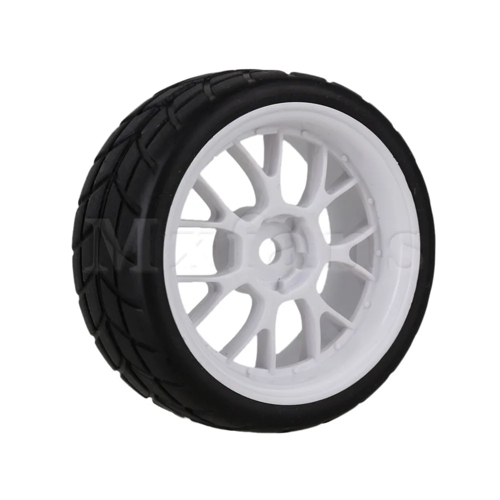 

Mxfans 4 x RC1:10 Square Pattern Rubber Tyre Y Shape Wheel Rim for On Road Car