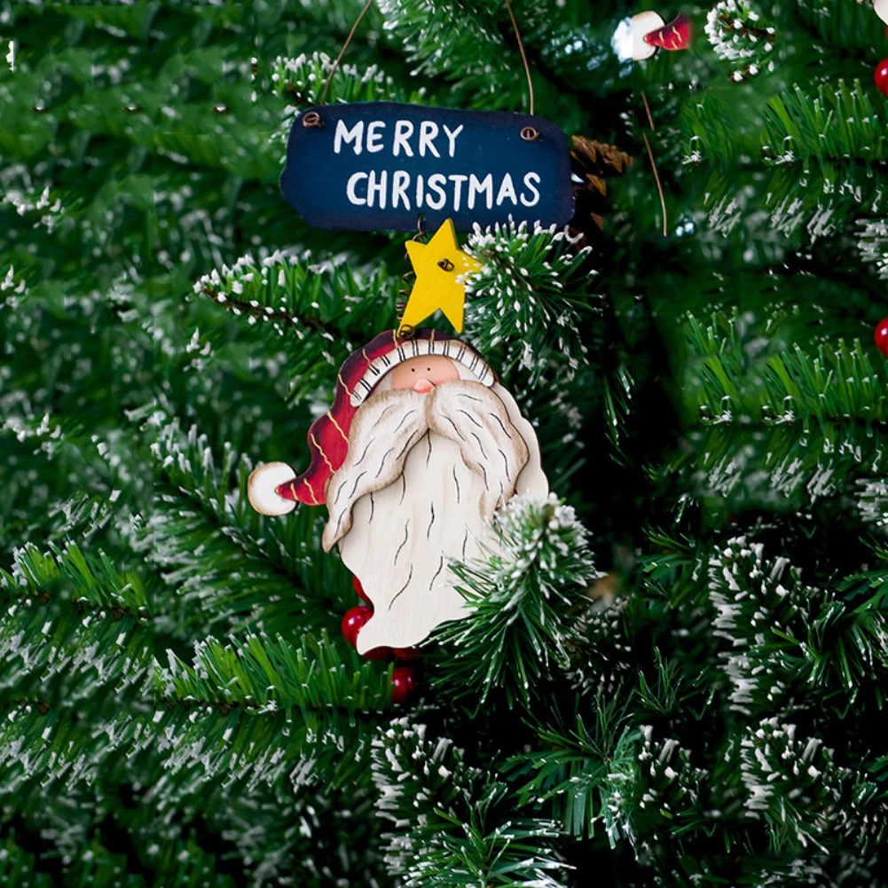 Креативные украшения для рождественской елки деревянный кулон расписные