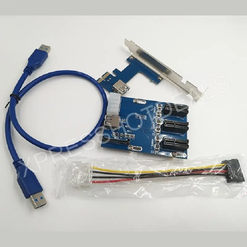 PCI E 1X Комплект расширения от 1 до 3 портов переключатель мультипликатор