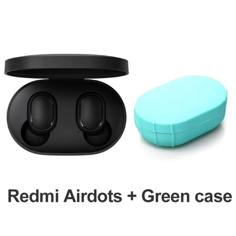 Add Green Case Xiaomi Redmi AirDots True Беспроводной Bluetooth 5,0 наушники DSP активного Шум отмены TWS наушники-вкладыши с микрофоном - Цвет: Add Green Case