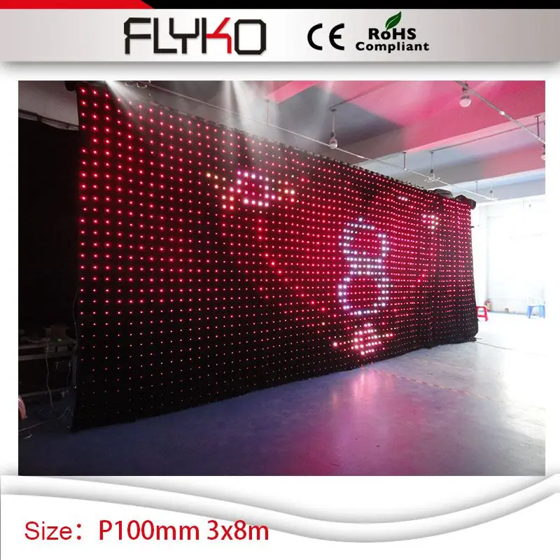 Светодиодная занавеска для видеосъемки FLYKO P10 светодиодная RGB 3 м x 8