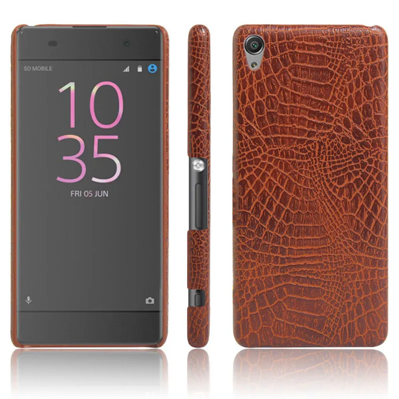 Чехол для Sony XA F3111 F3112 Жесткий ПК с текстурой крокодиловой кожи + твердая задняя