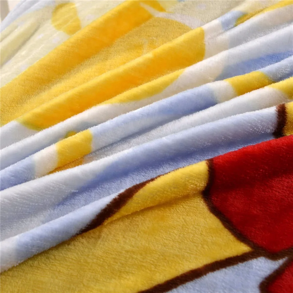 Одеяло с рисунком из мультфильма Дисней, 150*200 см, односпальные покрывала с изображением Винни-Пуха, 3d постельное белье для мальчиков и девочек, подарок на день рождения, фланелевое одеяло