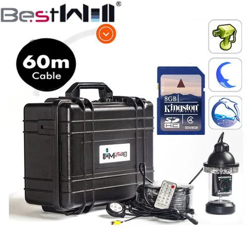 Original 30M Fishing Camera Underwater Fish Finder 7&quotLCD Monitor HD 600TVL Video DVR Recording White LED | Безопасность и