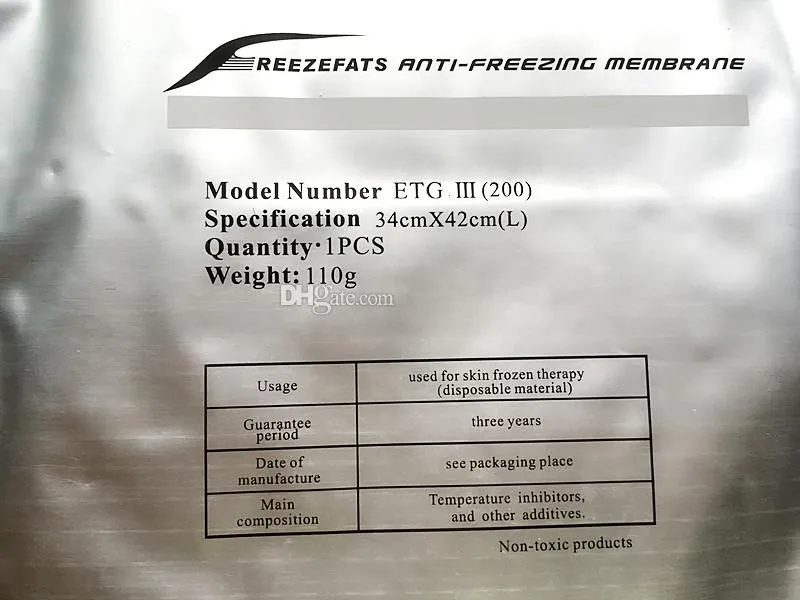 Большие размеры антиfeeze мембраны для аппарат для Заморозки Жира an-tifreeze мембраны для криопанель мешок размер 34*42 см замораживание жира мембраны