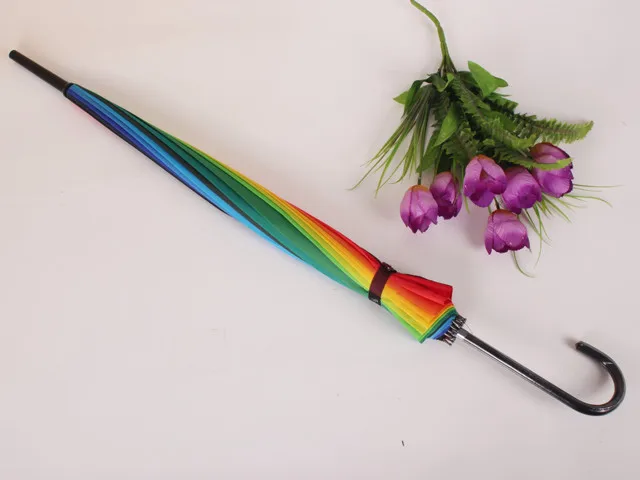 Новый Дождевой Зонт с Длинной Ручкой, Радужный, Для Дождя и Солнца, Цветастый Пагодовый Зонт - Фотоаксессуар Подарок Принцессе.