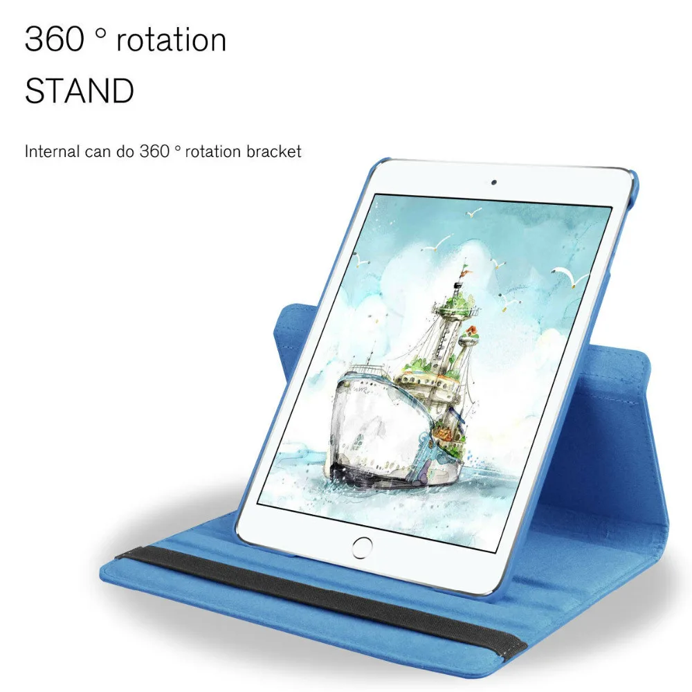 Умный кожаный чехол книжка с поворотом на 360 градусов для Apple iPad Air 1 2 5 6 New 9 7 2017 2018 5th