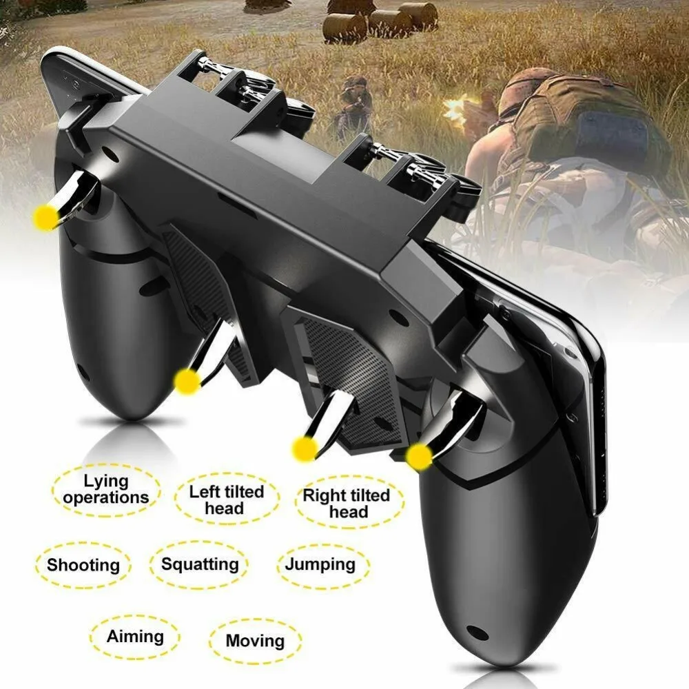Мобильный игровой контроллер AK66 шесть пальцев PUBG геймпад триггер Aim Кнопка L1R1 джойстик для шутеров для IOS Android мобильного телефона