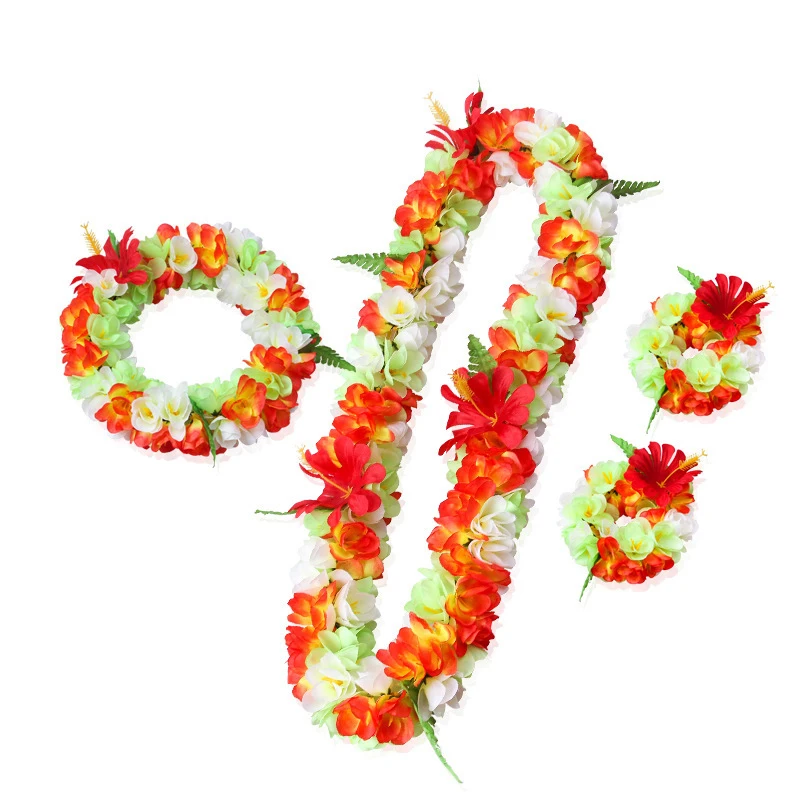 Тропический стиль искусственная Гавайская гирлянда ожерелье повязка на голову