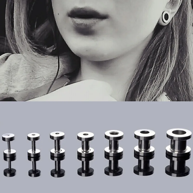 

10 Pcs Stainless Steel Screw Ear Plugs Tunnel Stretcher Flesh Gauge Ear Expander Punk Men Women Body Jewelry Earring Plug