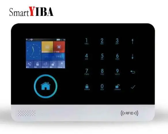 SmartYIBA 433MHz Wireless Home Burglar GSM SMS Alarm System, English Russian Spanish French Language Touch Keyboard