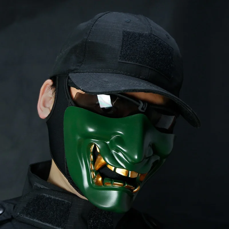 Новинка для взрослых гримаса тактические; на пол-лица маска классные маски зло Хэллоуин вечерние украшения Косплэй тактический фонарь для езды на велосипеде Половина маска