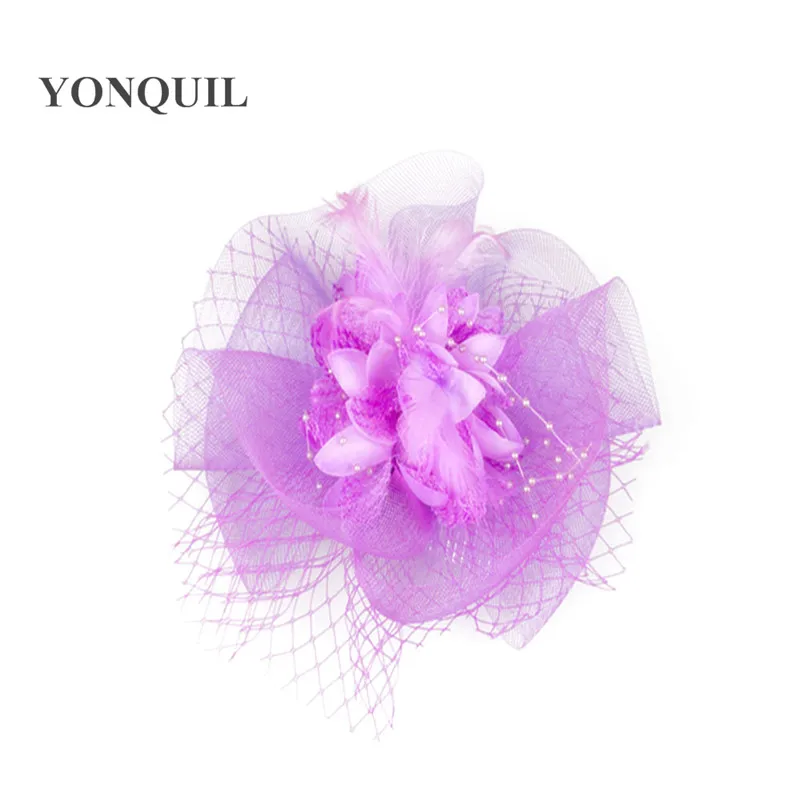 

Classical Color Fascinator Headwear Colorful Mesh Silk Flower Party Show Hair Accessories Wedding Millinery Cocktail Hats MYQ061