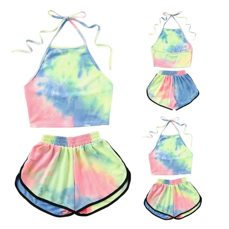 Новинка летний женский бикини комплект из 2 предметов топ с лямкой на шее