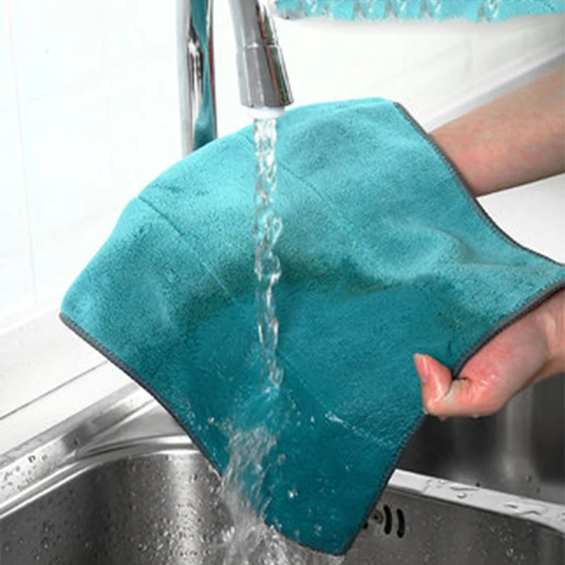 5 шт. двустороннее салфетка из микрофибры для чистки посуды|Чистящие салфетки| |