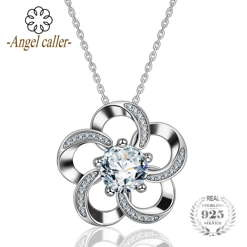 Подвеска в виде цветка Angel Caller Трендовое ожерелье из стерлингового серебра 925