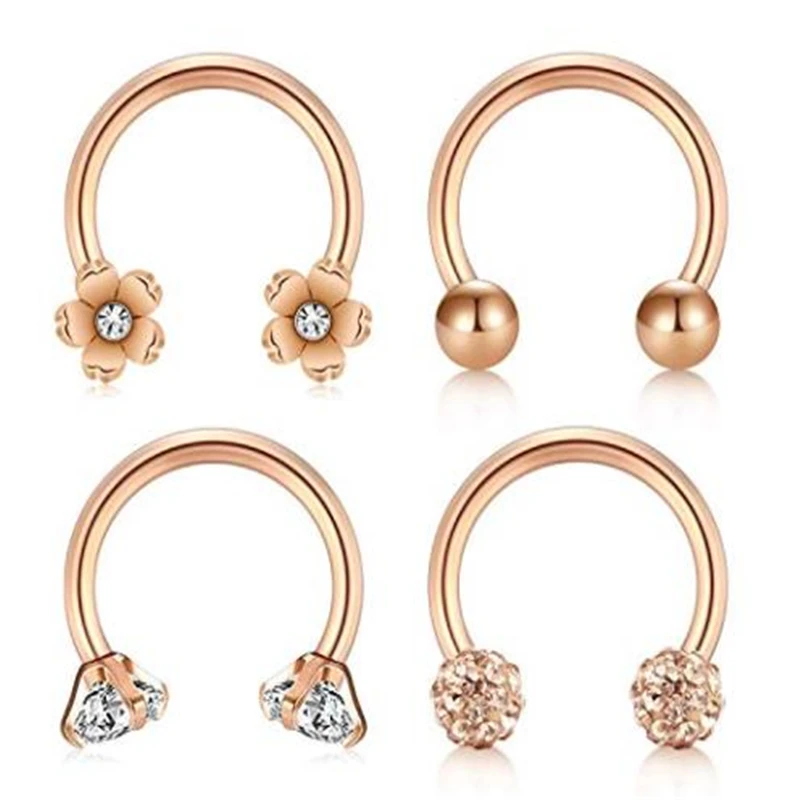 4 шт. 16G Trague из нержавеющей стали серьги-кольца Daith Нержавеющая сталь